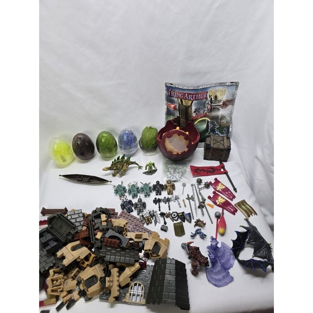 Mega Bloks - Dragons, Plasma Eggs, King Arthur, Figures Bulk Parts Lot- See Info
